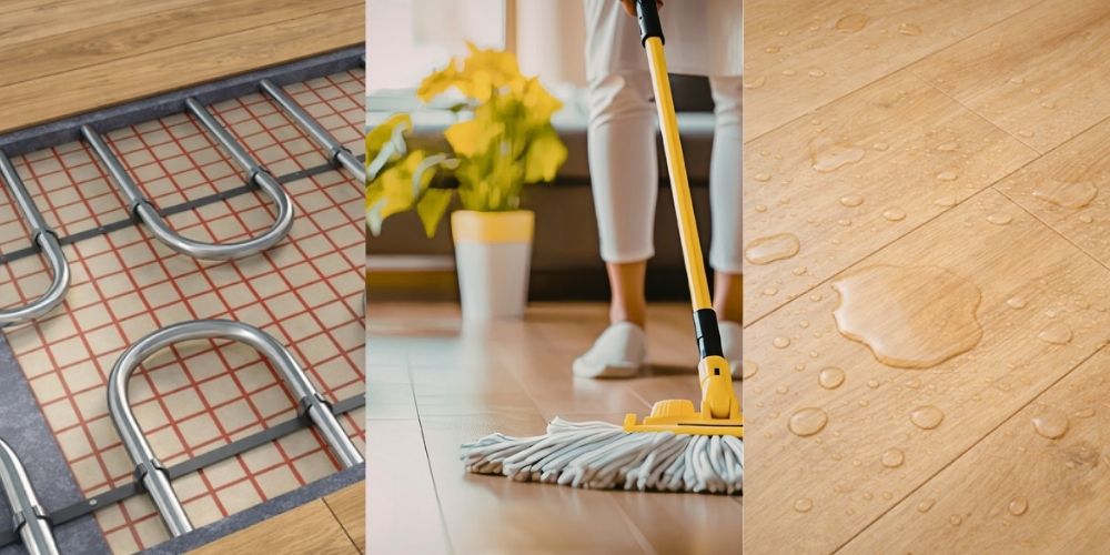Econfloor SPC padlóburkolat padlófűtéssel kompatibilis, vízálló és könnyen tisztítható modern burkolat.